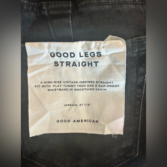 Good American Black Good legs straight women’s jeans, size 4, NWT - Picture 5 of 6